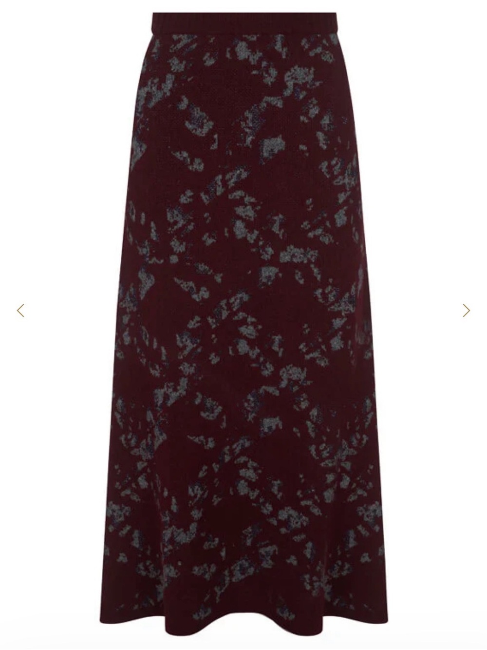 NWOT Genevieve Sweeney LIN LAMBSWOOL JACQUARD SKIRT BURGUNDY Size XL